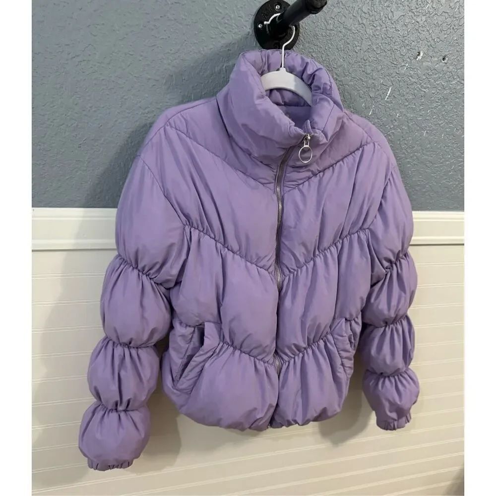 Judith March Purple Puffer Jacket - Picture 2 of 8